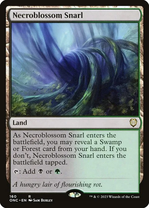 Necroblossom Snarl, card 160 from Phyrexia: All Will Be One Commander