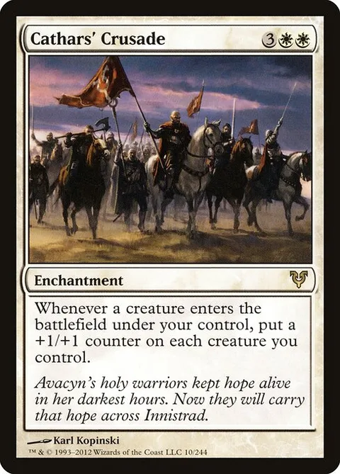 Cathars' Crusade, card 10 from Avacyn Restored