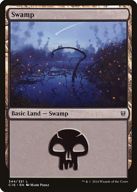 Swamp, carte 344 de Commander 2016