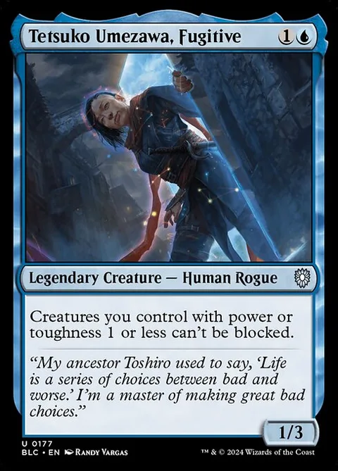 Tetsuko Umezawa, Fugitive, card 177 from Bloomburrow Commander