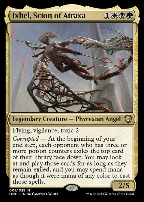 Ixhel, Scion of Atraxa, card 1 from Phyrexia: All Will Be One Commander