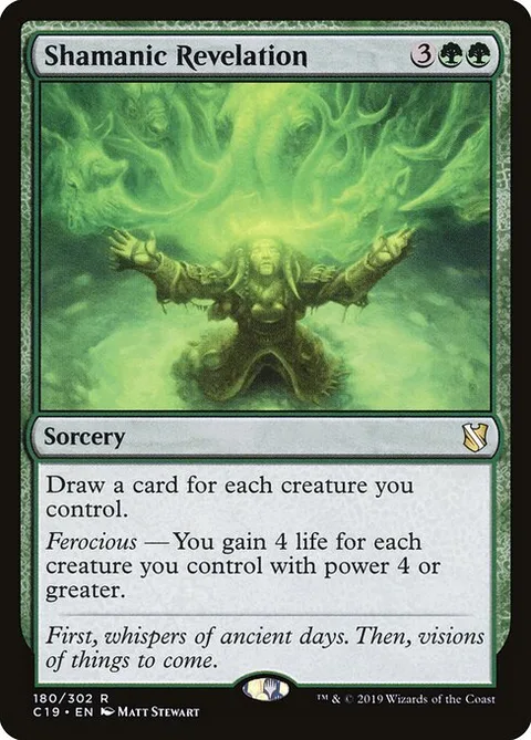Shamanic Revelation, card 180 from Commander 2019