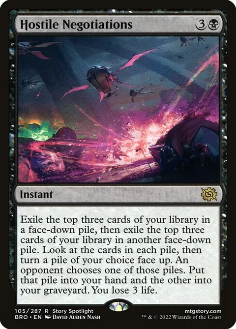 Hostile Negotiations, card 105 from The Brothers' War