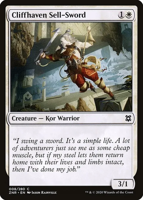 Cliffhaven Sell-Sword, carte 8 de Zendikar Rising