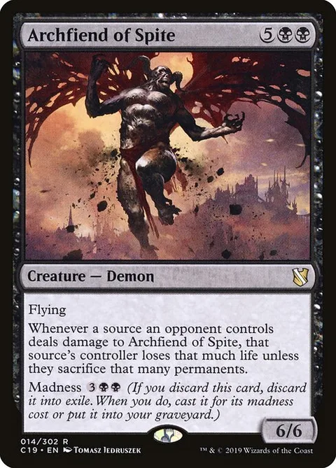 Archfiend of Spite, card 14 from Commander 2019