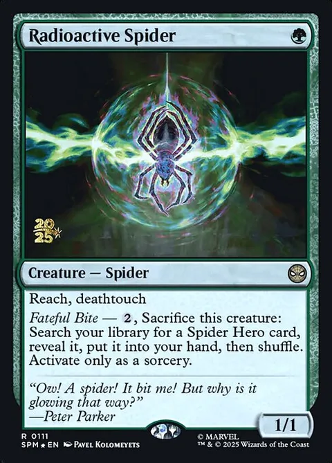 Radioactive Spider, card 111s from Marvel's Spider-Man Promos