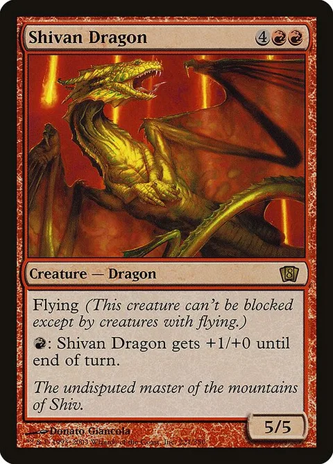Shivan Dragon, card 221★ from Eighth Edition
