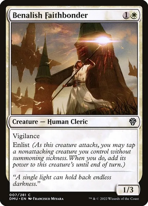 Benalish Faithbonder, card 7 from Dominaria United