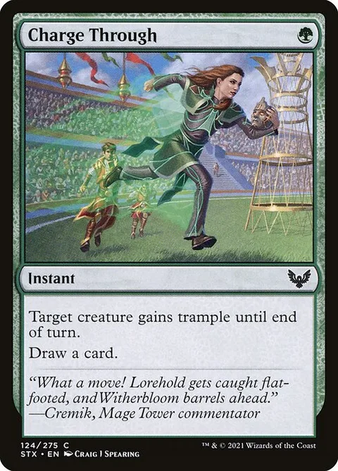 Charge Through, card 124 from Strixhaven: School of Mages