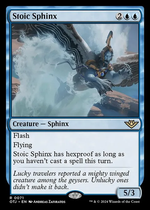 Stoic Sphinx, card 71 from Outlaws of Thunder Junction