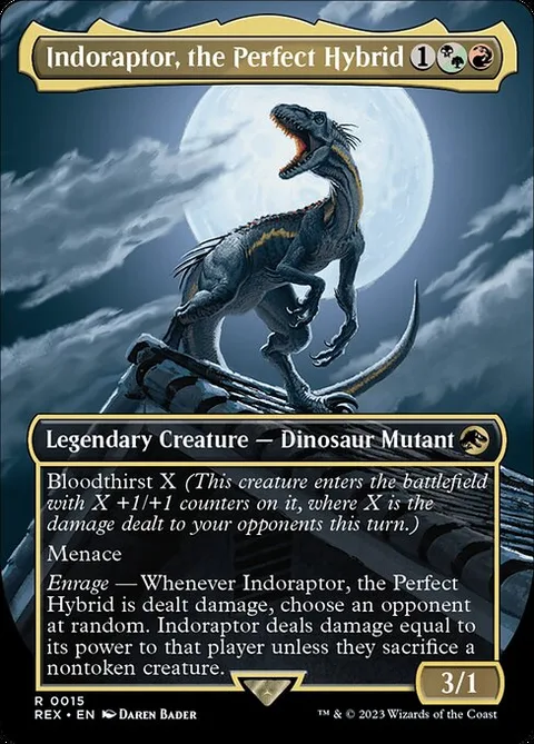 Indoraptor, the Perfect Hybrid, card 15 from Jurassic World Collection