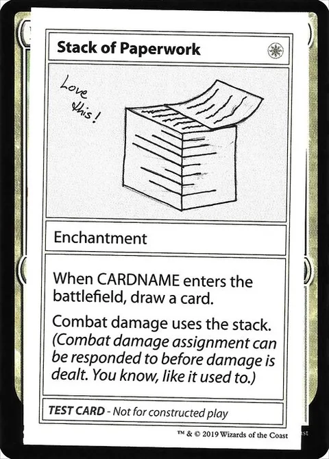 Stack of Paperwork, carte 13 de Mystery Booster Playtest Cards 2021