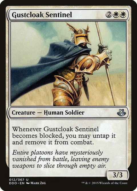 Gustcloak Sentinel, card 12 from Duel Decks: Elspeth vs. Kiora