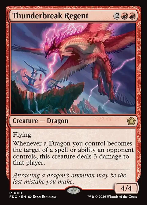 Thunderbreak Regent, card 181 from Foundations Commander