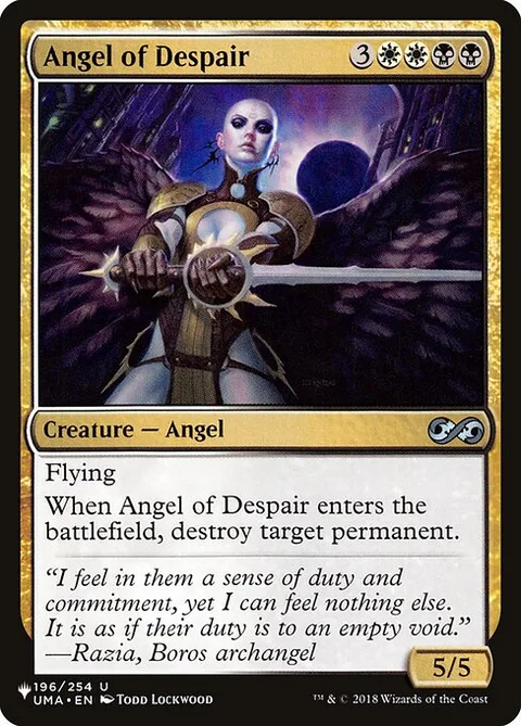 Angel of Despair, carte UMA-196 de The List