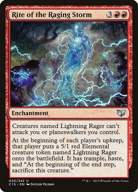 Rite of the Raging Storm, card 30 from Commander 2015