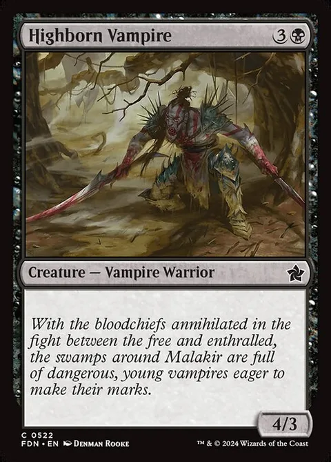 Highborn Vampire, card 522 from Foundations