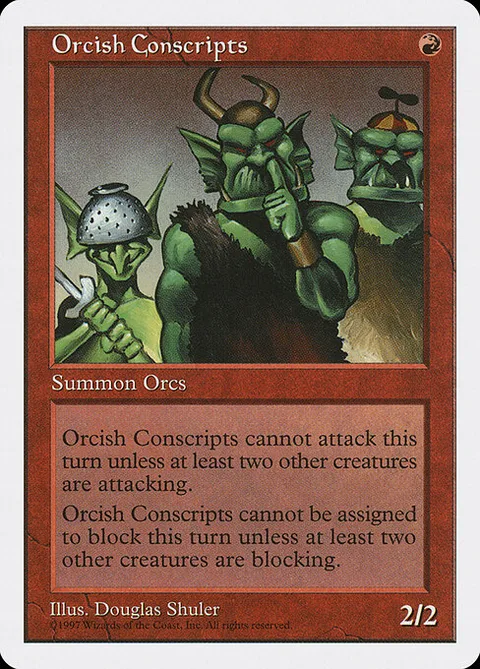 Orcish Conscripts, card 255 from Fifth Edition