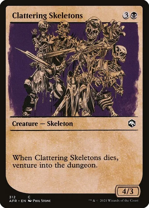 Clattering Skeletons, card 312 from Adventures in the Forgotten Realms