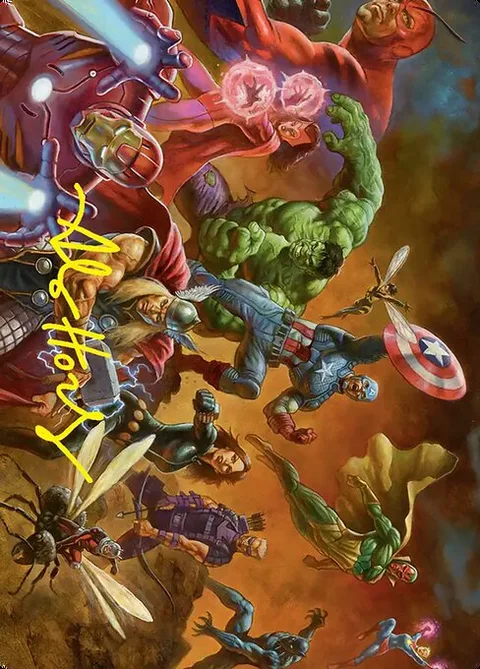 Avengers Assemble! // Avengers Assemble!, card 1 from Marvel Super Heroes Art Series