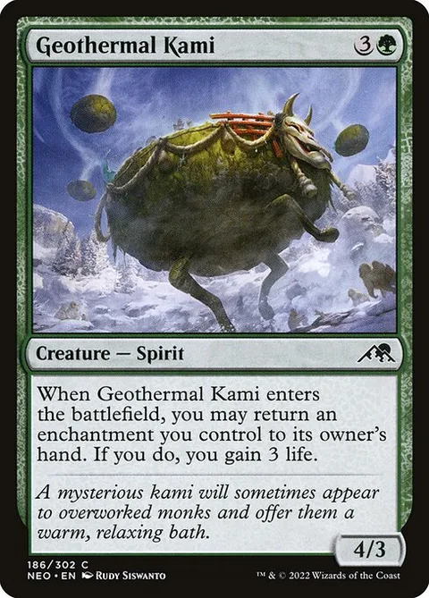 Geothermal Kami, card 186 from Kamigawa: Neon Dynasty