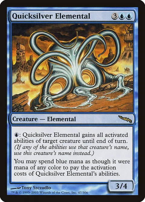 Quicksilver Elemental, card 47 from Mirrodin