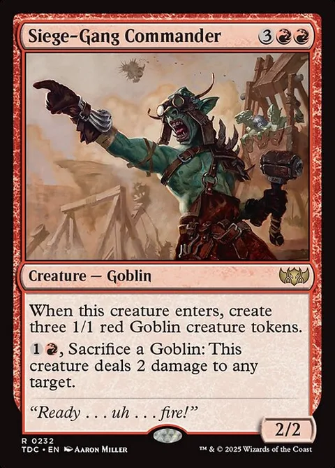 Siege-Gang Commander, carte 232 de Tarkir: Dragonstorm Commander