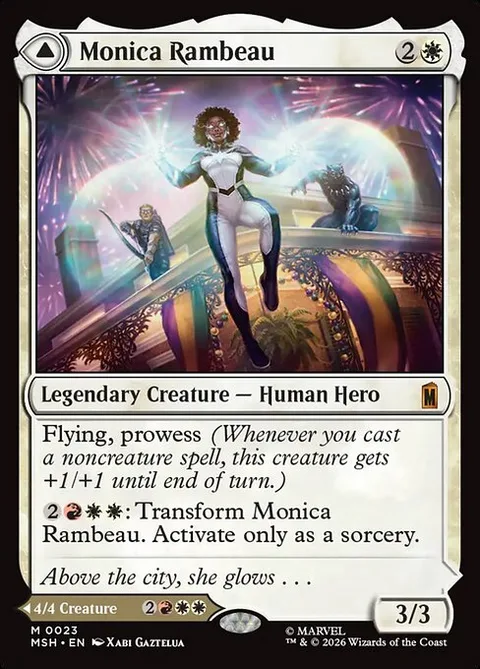 Monica Rambeau // Photon, Living Light, card 23 from Marvel Super Heroes