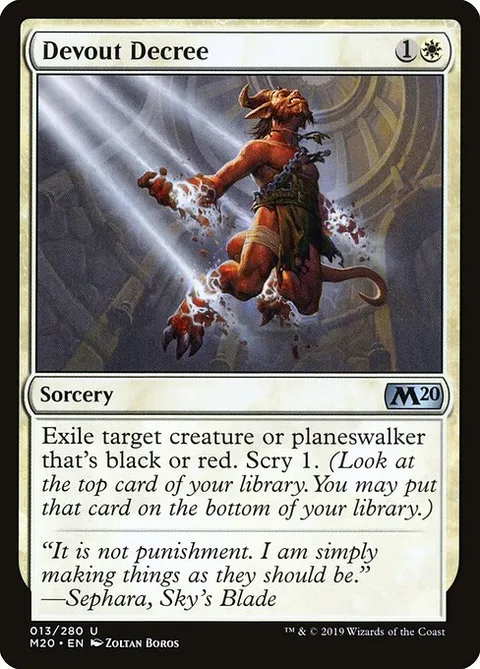 Devout Decree, card 13 from Core Set 2020