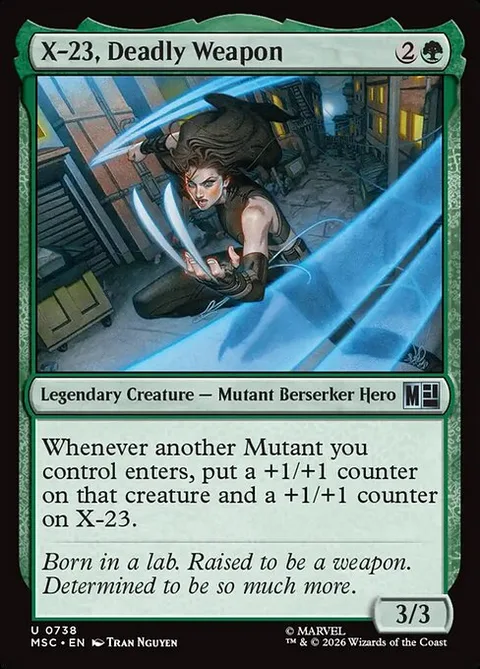 X-23, Deadly Weapon, carte 738 de Marvel Super Heroes Commander