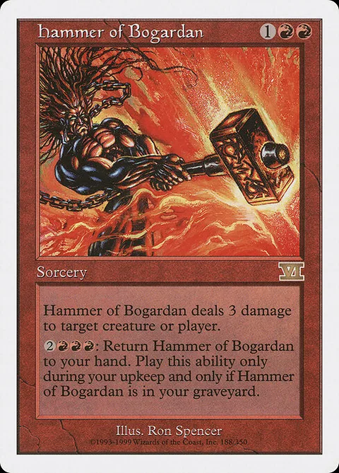 Hammer of Bogardan, card 188 from Classic Sixth Edition