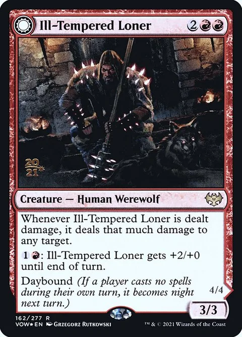 Ill-Tempered Loner // Howlpack Avenger, card 162s from Innistrad: Crimson Vow Promos