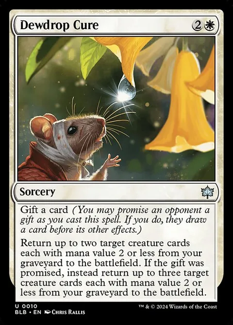 Dewdrop Cure, card 10 from Bloomburrow