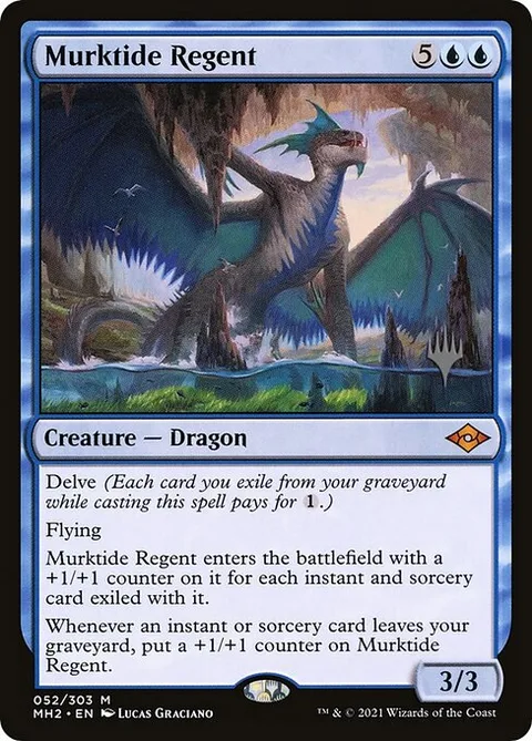 Murktide Regent, card 52p from Modern Horizons 2 Promos