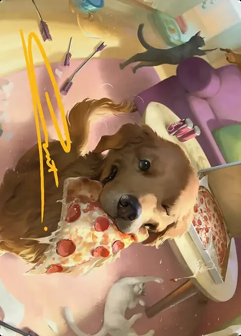 Lucky the Pizza Dog // Lucky the Pizza Dog, carte 44 de Marvel Super Heroes Art Series