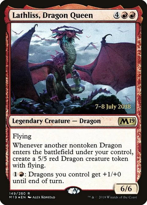 Lathliss, Dragon Queen, card 149s from Core Set 2019 Promos