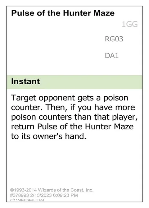 Pulse of the Hunter Maze, card RG03c from Unknown Event
