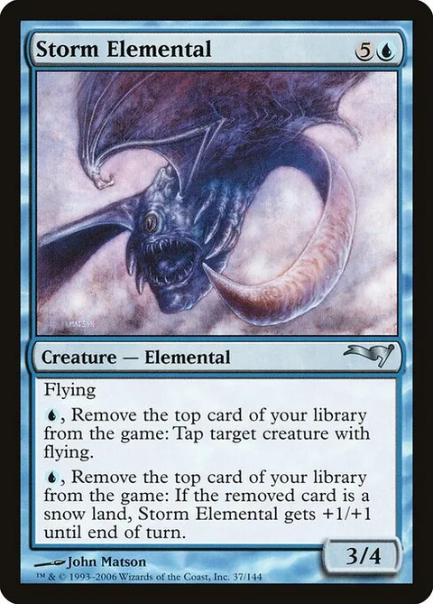 Storm Elemental, card 37 from Coldsnap Theme Decks