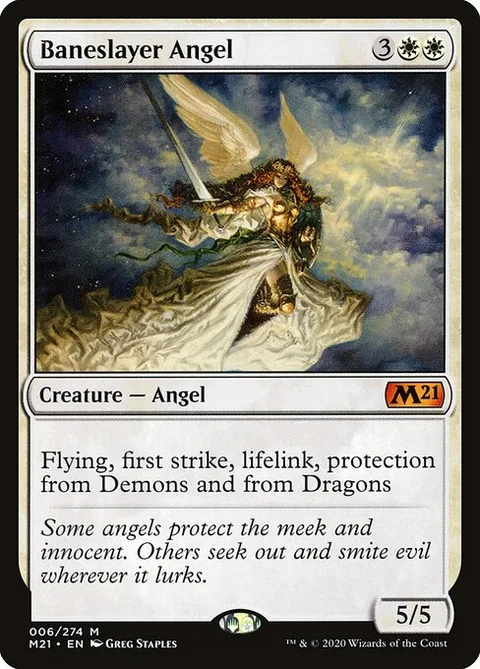 Baneslayer Angel, card 6 from Core Set 2021