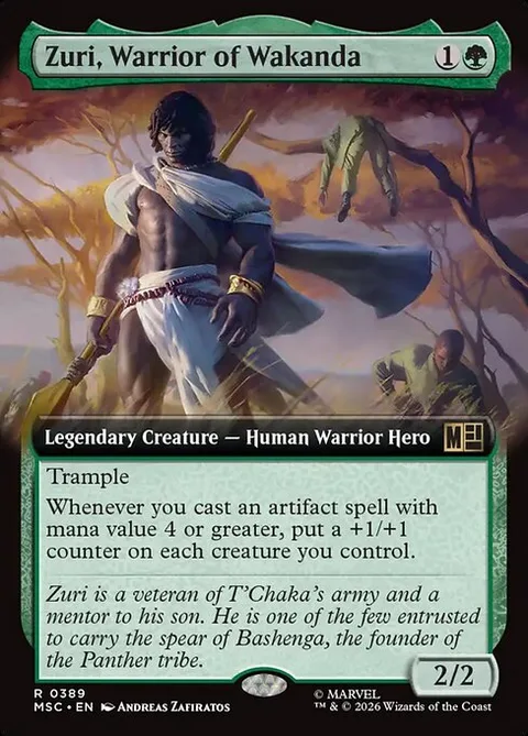 Zuri, Warrior of Wakanda, card 389 from Marvel Super Heroes Commander