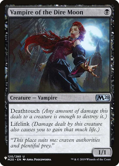 Vampire of the Dire Moon, card M20-120 from The List