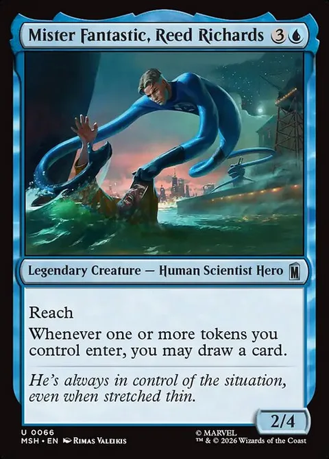 Mister Fantastic, Reed Richards, card 66 from Marvel Super Heroes