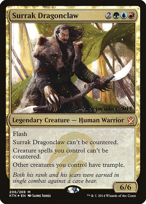 Surrak Dragonclaw, card 206s from Khans of Tarkir Promos