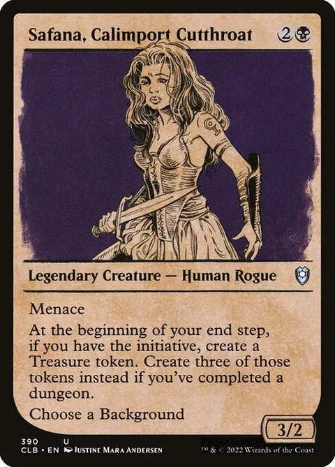 Safana, Calimport Cutthroat, carte 390 de Commander Legends: Battle for Baldur's Gate