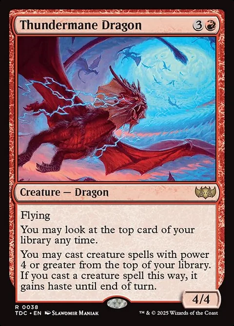 Thundermane Dragon, card 38 from Tarkir: Dragonstorm Commander