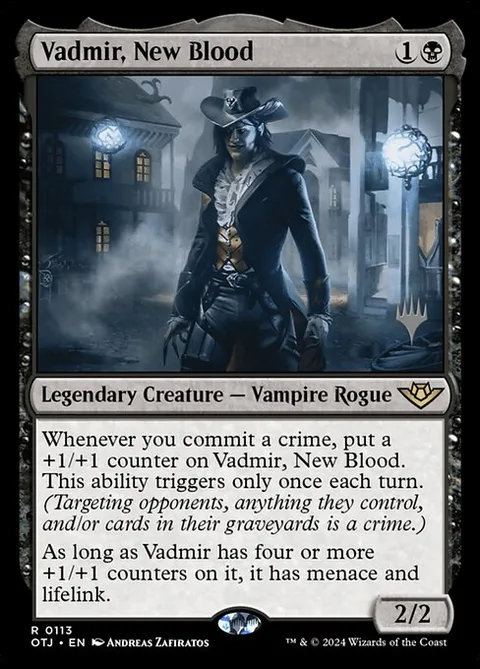 Vadmir, New Blood, card 113p from Outlaws of Thunder Junction Promos