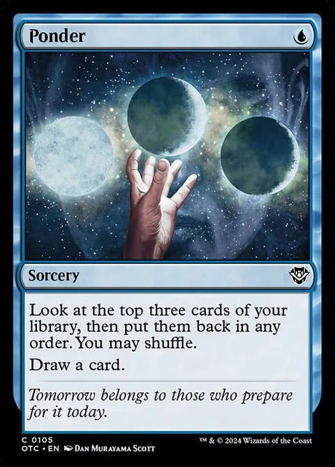 Ponder, card 105 from Outlaws of Thunder Junction Commander