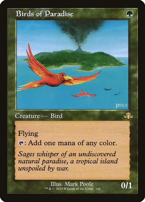 Birds of Paradise, card 336 from Dominaria Remastered