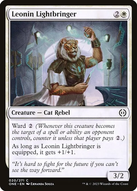 Leonin Lightbringer, card 20 from Phyrexia: All Will Be One