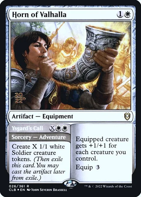 Horn of Valhalla // Ysgard's Call, carte 26s de Battle for Baldur's Gate Promos